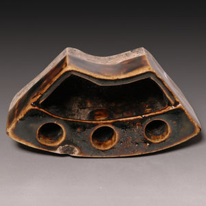 Qing Dynasty, Brown Glazed Calligraphy Brush Holder - c. 1800s to 1900s - Imperial China
