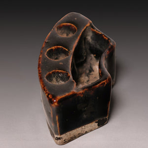 Qing Dynasty, Brown Glazed Calligraphy Brush Holder - c. 1800s to 1900s - Imperial China