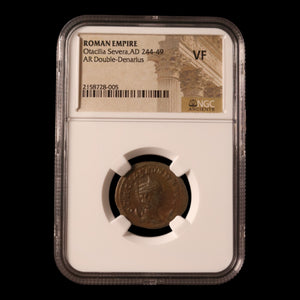 Rome, Empress Otacilia Severa, AR Antoninianus, Hippopotamus Reverse (VF) - 248 CE - NGC Certified