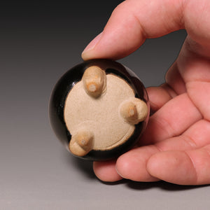 Qing Dynasty, Dark Glazed Miniature Tripod Incense Burner - c. 1800s to 1900s - Imperial China
