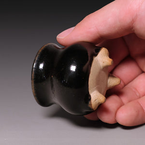 Qing Dynasty, Dark Glazed Miniature Tripod Incense Burner - c. 1800s to 1900s - Imperial China