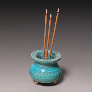 Qing Dynasty, Miniature Tripod Incense Burner with Jun-style Blue and Purple Glaze - c. 1800s to 1900s - Imperial China