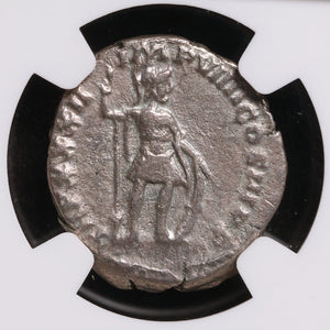 Rome, Emperor Marcus Aurelius, AR Denarius, Mars (God of War) - 177 to 178 CE - NGC Certified