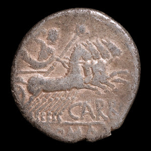 Roman Republic, Cn. Papirius Carbo, AR Denarius, Roma & Jupiter - 121 BCE - Roman Republic
