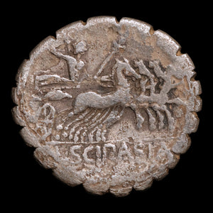 Roman Republic, L. Cornelius Scipio Asiaticus, AR Denarius, Jupiter (God of Sky & Thunder) - 106 BCE - Roman Republic
