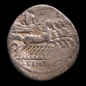 Roman Republic, L. Sentius, AR Denarius, Jupiter & Roma - 101 BCE - Roman Republic