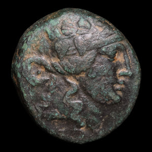 Thrace, City of Maroneia, Bronze Unit, Dionysus (Greek God of Wine) - c. 200 to 100 BCE - Ancient Greece