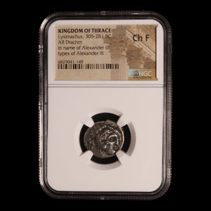 Greek World, Macedon, Alexander the Great, AR Drachm (Posthumous Issue) - 301 to 297 BCE - NGC Certified