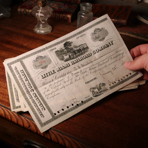 Little Miami Railroad Stock Certificate - 1890s - The Gilded Age