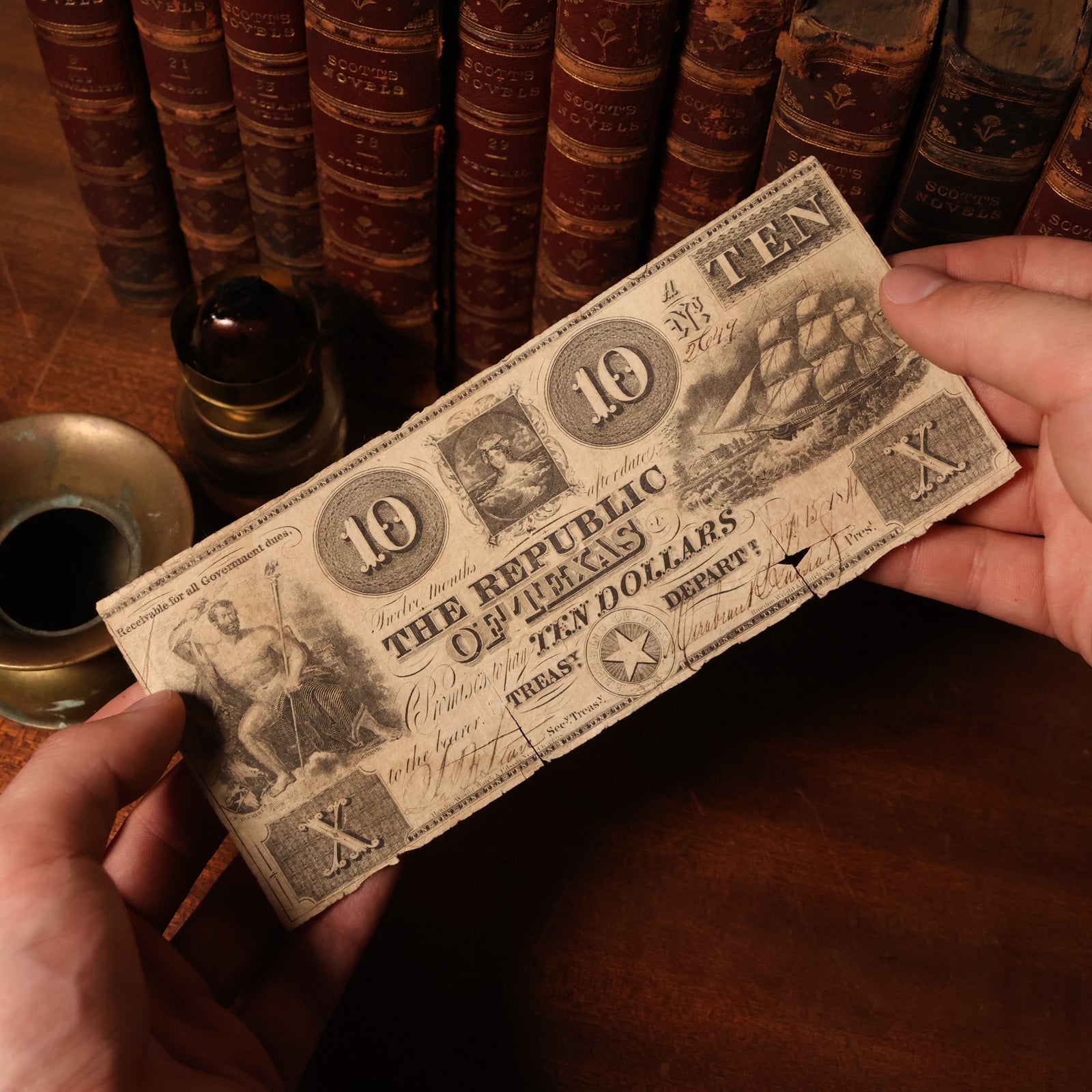 Republic of Texas, Ten Dollar "Redback" Note - 1840 - Republic of Texas