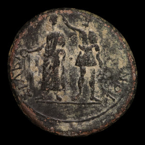 Rome, Mysia, Pergamum, AE Unit, Roman Senator & Statue of Augustus - c. 4 CE - Roman Provinces