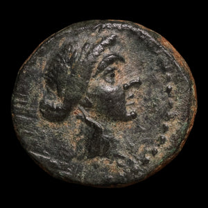 Lydia, City of Sardis, AE Unit, Apollo & Club - 133 to 1 BCE - Greek World