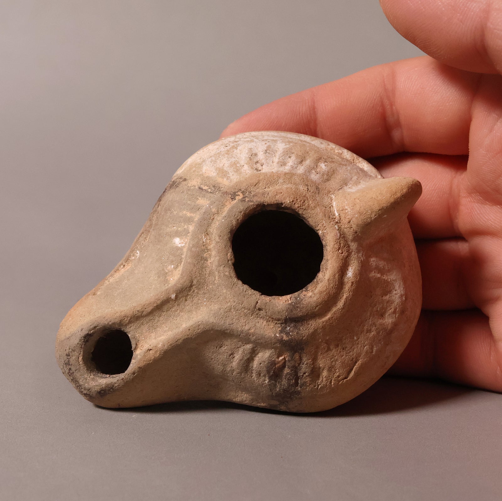 Late Roman Oil Lamp, 3.1 inches - c. 100 to 476 CE - Middle East