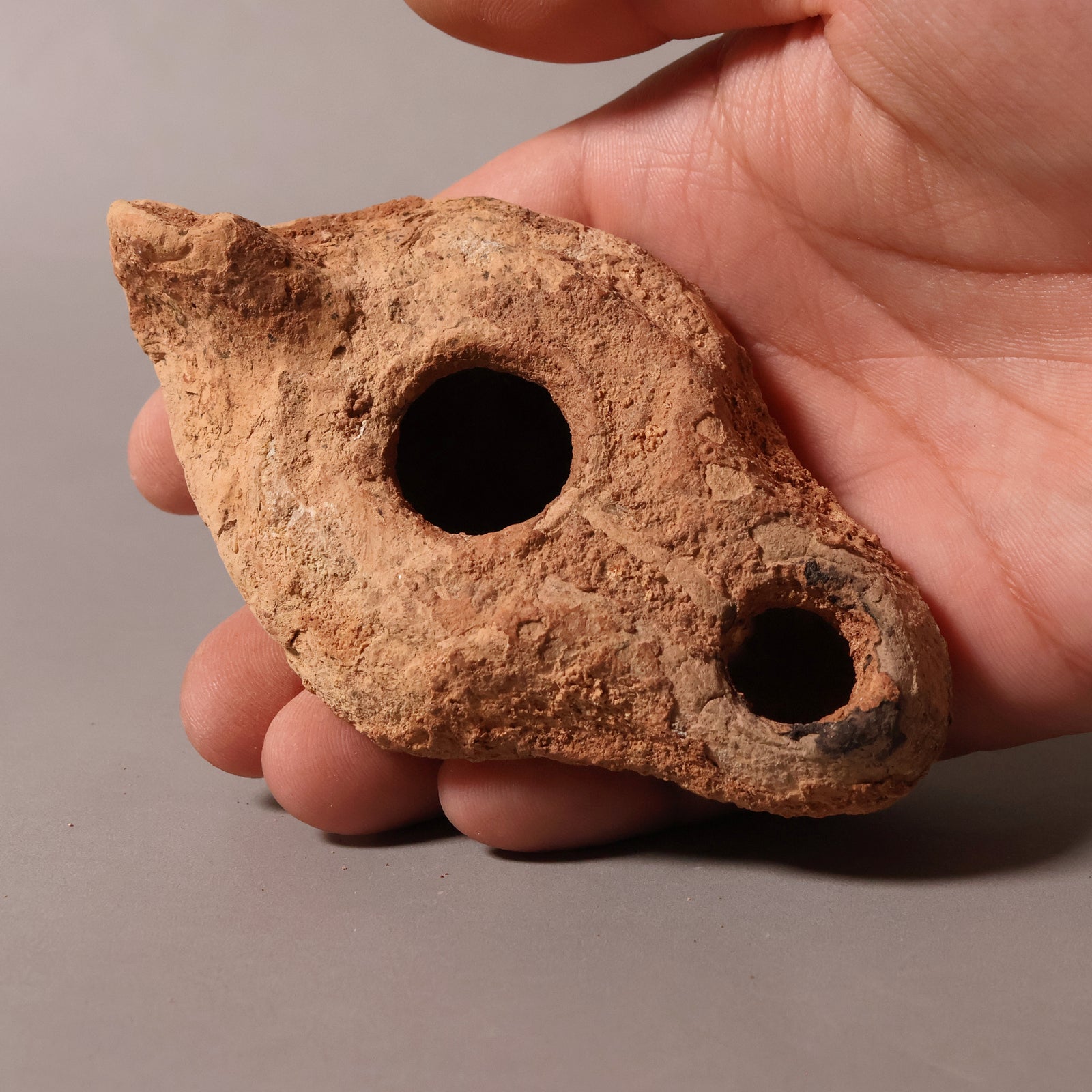Late Roman Oil Lamp, 3.9 inches - c. 100 to 476 CE - Middle East