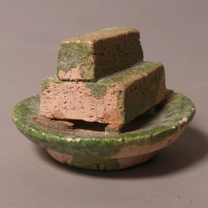 China, Ming Dynasty, Set of Eight Food-Based Tomb Offerings, Sancai Glazed Pottery - 1368 to 1644 CE - Imperial China