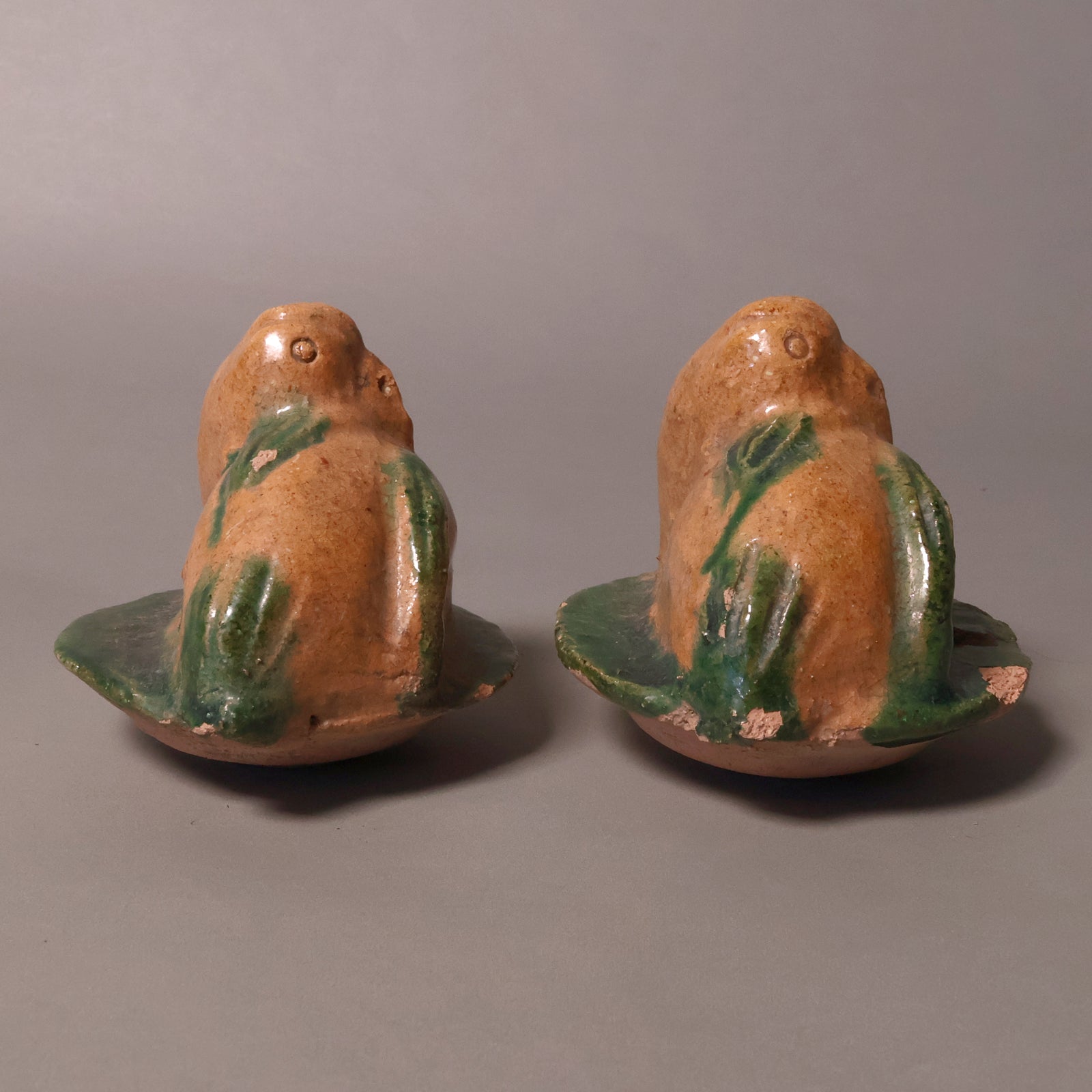China, Ming Dynasty, Set of Two Swan Tomb Offerings, Sancai Glazed Pottery - 1368 to 1644 CE - Imperial China