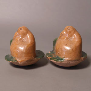 China, Ming Dynasty, Set of Two Swan Tomb Offerings, Sancai Glazed Pottery - 1368 to 1644 CE - Imperial China