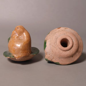 China, Ming Dynasty, Set of Two Swan Tomb Offerings, Sancai Glazed Pottery - 1368 to 1644 CE - Imperial China