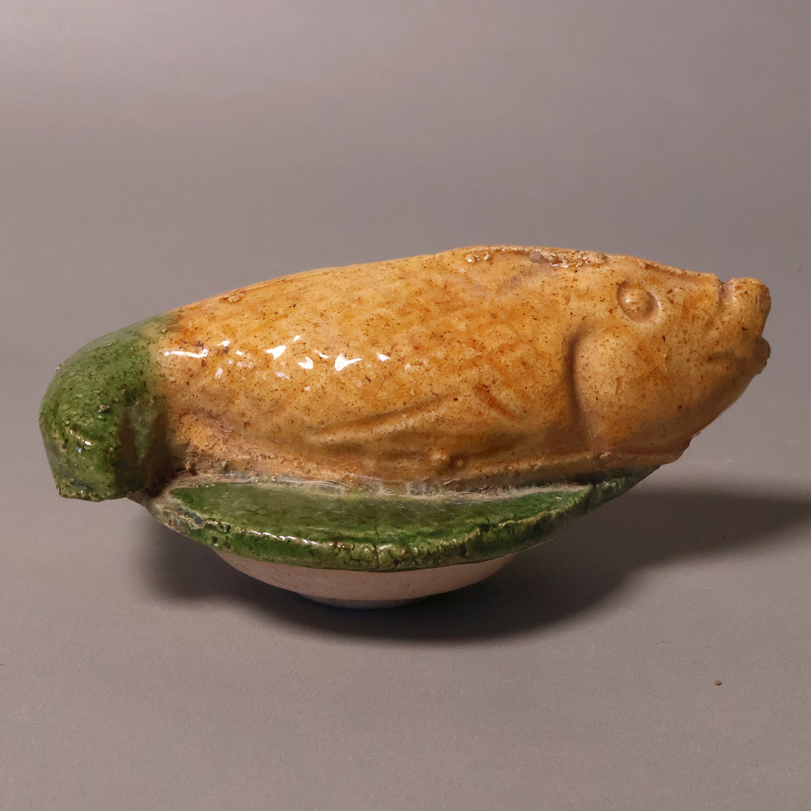 China, Ming Dynasty, Tomb Offering Depicting a Fish, Sancai Glazed Pottery - 1368 to 1644 CE - Imperial China