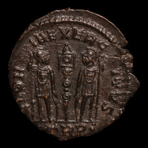 Rome, Emperor Dalmatius, AE3, Two Soldiers Reverse - 335 to 337 CE - Roman Empire