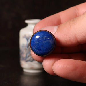 China, Qing Dynasty, Blue & White Porcelain Snuff Bottle With Lake and Landscape Motif - 1800s CE - Imperial China