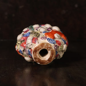 China, Qing Dynasty, Glazed Porcelain Snuff Bottle, Eighteen Arhats (Original Followers of Buddha) - 1800s CE - Imperial China