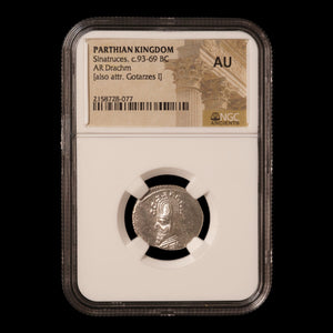 Ancient Persia, Parthian Empire, King Sinatruces, AR Drachm (AU) - c. 93 to 69 BCE - NGC Certified