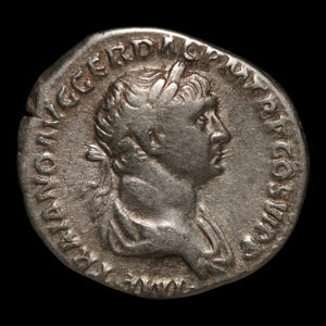 Rome, Emperor Trajan, AR Denarius, Military Standards Reverse - 112 to 114 CE - Roman Empire