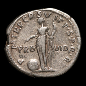 Rome, Emperor Trajan, AR Denarius, Providentia (Deity of Prediction) - 114 to 117 CE - Roman Empire