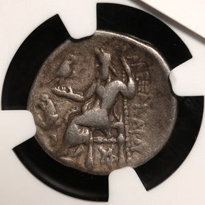 Kingdom of Thrace, King Lysimachus (in the Name of Alexander the Great), AR Drachm (F) - 301 to 297 BCE - NGC Certified