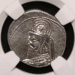 Parthian Kingdom, Mithradates III (or Orodes I), Drachm (AU) - c. 87 to 80 BCE - NGC Certified