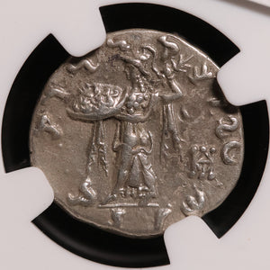 Greco-Bactria, King Menander, AR Drachm (Ch VF) - c. 165 to 130 BCE - NGC Certified
