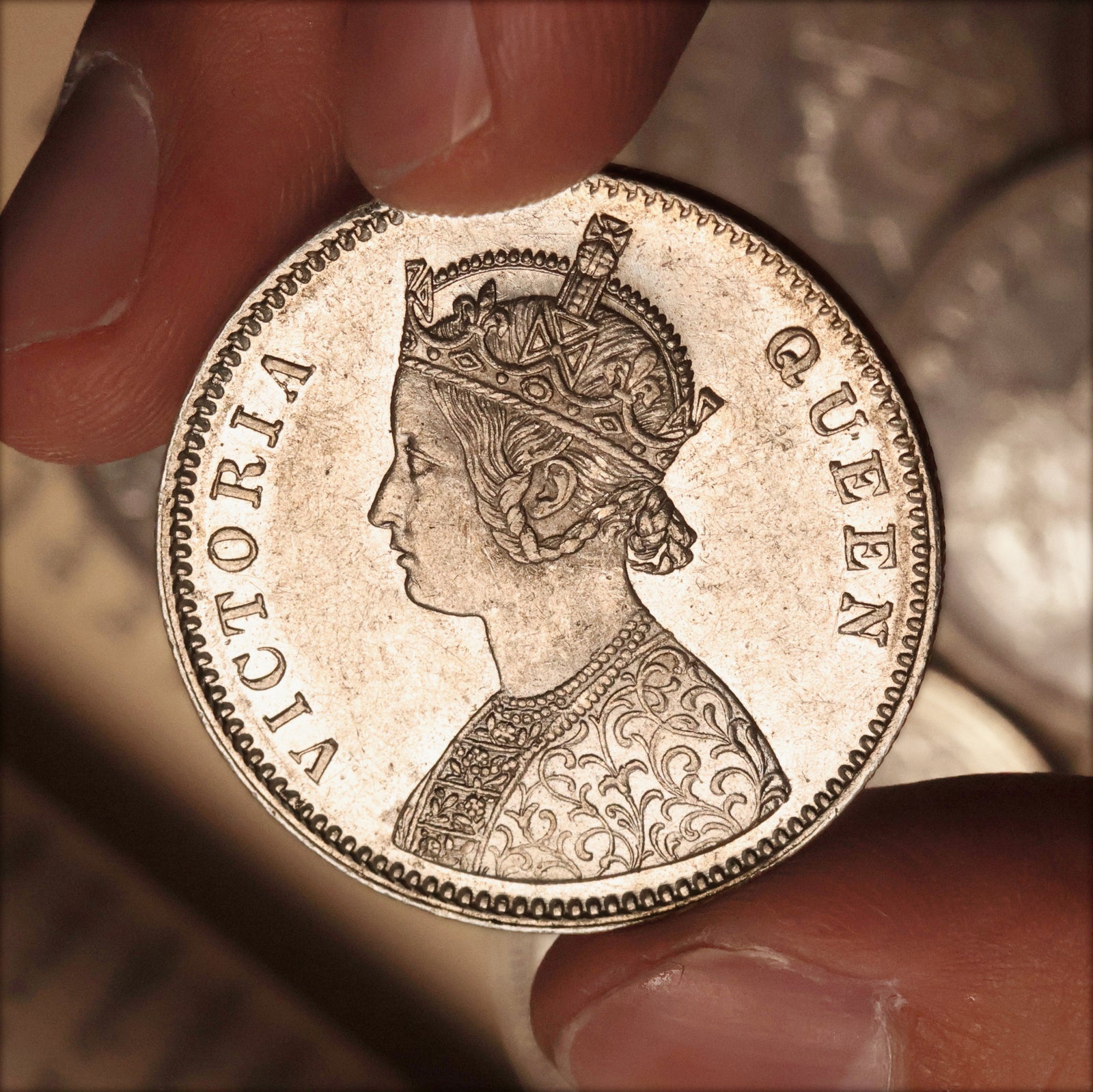 British India, Queen Victoria, Silver Rupee - 1862 to 1876 CE - British Empire