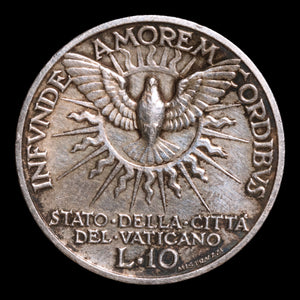 Vatican City, Sede Vacante (No Current Pope), Silver 10 Lire - 1939  - Vatican City, Italy