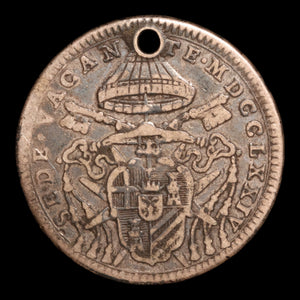 Papal States, Camerlengo Carlo Rezzonico, Silver ⅕ Scudo - 1774  - Papal States, Italy