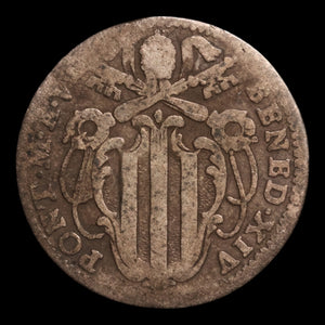 Papal States, Pope Benedict XIV, Silver Grosso (St. Peter) - 1740 to 1747  - Papal States, Italy