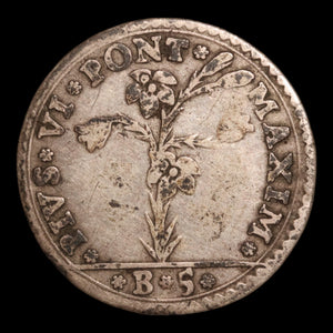 Papal States, Pope Pius VI, Silver Carlin - 1778  - Papal States, Italy