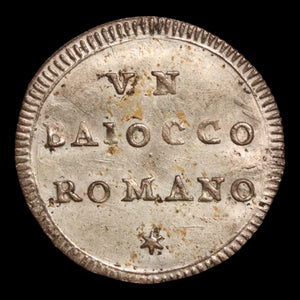 Papal States, Pope Pius VI, Silver Baiocco - 1782  - Papal States, Italy