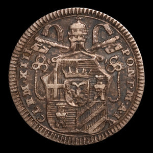 Papal States, Pope Clement XIII, Silver ½ Grosso - 1761  - Papal States, Italy