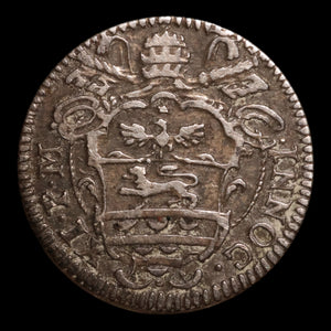 Papal States, Pope Innocent XI, Silver ½ Grosso - 1686  - Papal States, Italy