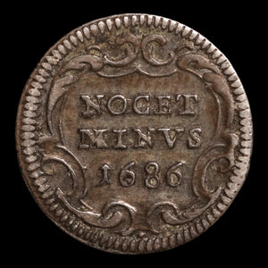 Papal States, Pope Innocent XI, Silver ½ Grosso - 1686  - Papal States, Italy