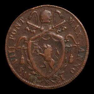 Papal States, Pope Pius VIII, Copper ½ Baiocco - 1829  - Papal States, Italy