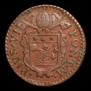Papal States, Pope Pius VI, Copper Quattrino - 1784  - Papal States, Italy