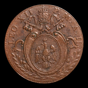 Papal States, Pope Leo XII, Copper Quattrino - 1825  - Papal States, Italy