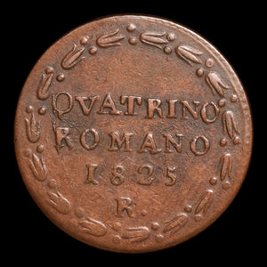 Papal States, Pope Leo XII, Copper Quattrino - 1825  - Papal States, Italy