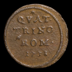 Papal States, Pope Clement XII, Copper Quattrino - 1738  - Papal States, Italy