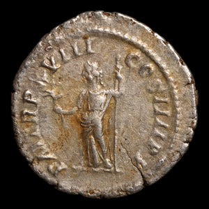Rome, Emperor Caracalla, AR Denarius, Pax (Goddess of Peace) - 215 CE - Roman Empire