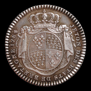 France, King Louis XVI, AR Jeton (Non-Monetary Token) - 1784 CE - France
