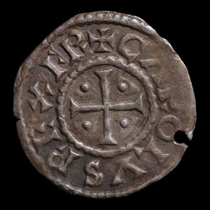 West Francia, King Charles II "the Bald," AR Denier, City of Reims - 840 to 864 CE - France