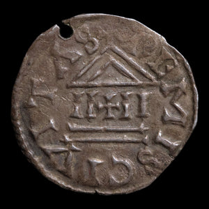 West Francia, King Charles II "the Bald," AR Denier, City of Reims - 840 to 864 CE - France